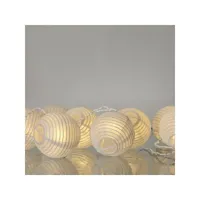 meubletmoi - guirlande lumineuse blanche boules en papier 3,10 m - blanc