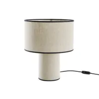 lampe à poser design en lin et coton noir h36 cm slot