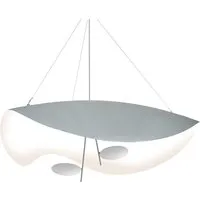 catellani & smith lampe à suspension lederam manta s2 (blanc / tiges satiné / disques blancs - métal)
