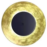 fontana arte lampe murale applique lunaire led (réflecteur en feuille d'or et disque avant noir - métal)