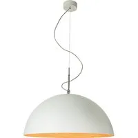in-es.artdesign lampe à suspension mezza luna 1 (blanc / orange - laprene, acier et nebulite)