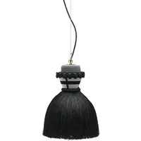 mogg lampe à suspension madama (ø 24xh37 cm, noir - métal et tissu)