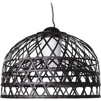 moooi lampe à suspension emperor m (noir - canne de bamboo et structure en aluminium)