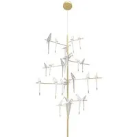 moooi lampe à suspension perch light tree (blanc et laiton - acier, aluminium et polypropylène)
