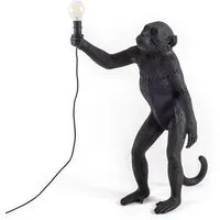 seletti lampadaire monkey lamp à led black edition (noir - résine)