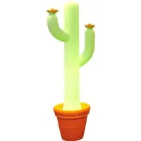 slide lampadaire cactus (vert, vase et fleurs de votre choix - polyéthylène)