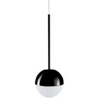 fontana arte lampe à suspension pallina (noir - verre soufflé satiné et métal galvanisé)