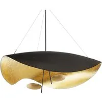 catellani & smith lampe à suspension lederam manta s2 (noir and or / tiges noires / disques or - métal)