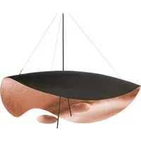 catellani & smith lampe à suspension lederam manta s2 (noir et cuivre / tiges noire / disques cuivre - métal)