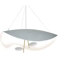 catellani & smith lampe à suspension lederam manta s2 (blanc / tiges or / disques blancs - métal)