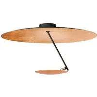 catellani & smith lampe de plafond lederam c150 (noir et cuivre / tige noire / disque cuivre - métal)