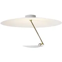 catellani & smith lampe de plafond lederam c150 (blanc / tige or / disque blanc - métal)