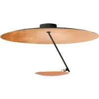 catellani & smith lampe de plafond lederam c180 (noir et cuivre / tige noire / disque cuivre - métal)