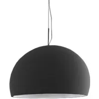 prandina lampe à suspension biluna s5 (noir mat - métal peint et méthacrylate blanc)