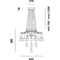 prandina lampe à suspension chan br9+ar3+r1 (blanc - verre pyrex et métal)