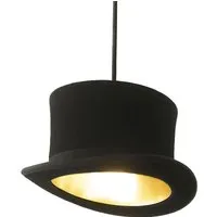 innermost lampe à suspension avec le chapeau wooster (cylindre noir avec intérieur doré - feutre et aluminium anodisé)