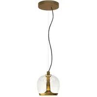 leucos lampe à suspension aurelia bold s 22 push-dim 0/1-10v (3000k, transparent et laiton vintage - verre et métal)
