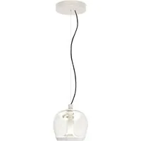 leucos lampe à suspension aurelia bold s 22 push-dim 0/1-10v (2700k, transparent et blanc chaud brillant - verre et métal)