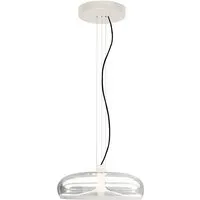 leucos lampe à suspension aurelia s 45 phase-cut dimmer (3000k, transparent et blanc chaud brillant - verre et métal)