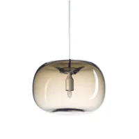 örsjö belysning lampe à suspension pebble arrondie gris clair-verre