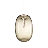 örsjö belysning lampe à suspension pebble allongée gris clair-verre