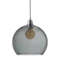 ebb & flow lampe à suspension rowan l, ø 28 cm smokey grey