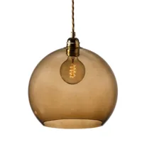ebb & flow lampe à suspension rowan l, ø 28 cm chestnut brown