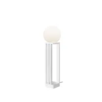 örsjö belysning lampe de table libreria structure blanche, verre blanc opale