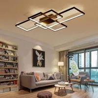 plafonnier led 116w lampe de plafond moderne rectangle désign abat jour applique pour chambre salon cuisine salle à manger loft escalier couloir dimmable avec télécommande,90cm
