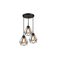 stoex lampes de plafond abat-jour suspension lustre cage 3 luminaire pour salon cuisine restaurant bar cafe