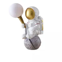 universal impression 3d chambre astronaute lune prospection lampe dessin animé lampe dessin animé garçon chambre éclairage 220v astronaute table lampe led lait platine sable cuivre résine lampe  gold