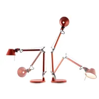 lampe de bureau - tolomeo micro rouge anodisé l 45cm x h max 73cm, base diam 17cm