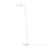 lampadaire - leaf floor lamp blanc aluminium, acier diam 22cm x h 118cm,  diffuseur l 18,5cm x p 15,5cm,  câble l 180cm