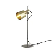 lampe à poser - chester laiton satiné, acier inoxydable diam 17cm x h 57cm laiton