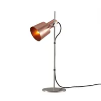 lampe à poser - chester diam 17cm x h 57cm cuivre satiné, acier inoxydable cuivre