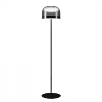 lampadaire - equatore noir brillant verre, métal galvanisé ø 37,1 x h 175 cm