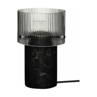 lampe de table en verre et marbre noir revolve - hübsch