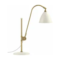 lampe de table blanche base dorée en laiton bl1 - gubi