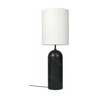 lampe blanche base noir en marbre xl gravity - gubi