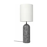 lampe blanche base grise en marbre xl gravity - gubi