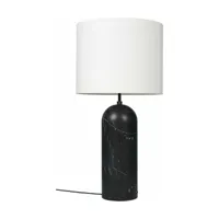lampe basse blanche base noire en marbre xl gravity - gubi