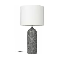 lampe basse blanche base grise en marbre xl gravity - gubi
