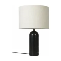 lampe de table beige base noir marbre 65 cm gravity - gubi