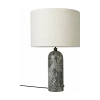 lampe de table beige base grise marbre 65 cm gravity - gubi