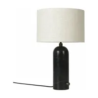 lampe de table beige base noire marbre 49 cm gravity - gubi