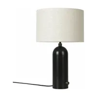 lampe de table beige base noire 49 cm gravity - gubi