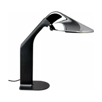 lampe de bureau en acier noir et réflecteur chrome niwaki - dcw editions