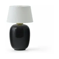 lampe sans fil en céramique noir 20 x 12 cm torso - audo