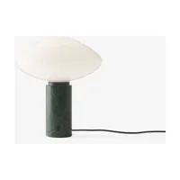 lampe de table en verre soufflé et marbre vert mist ap17 - &tradition