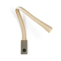 liseuse en cuir ivoire et bronze avec interrupteur 60 cm flexiled - contardi